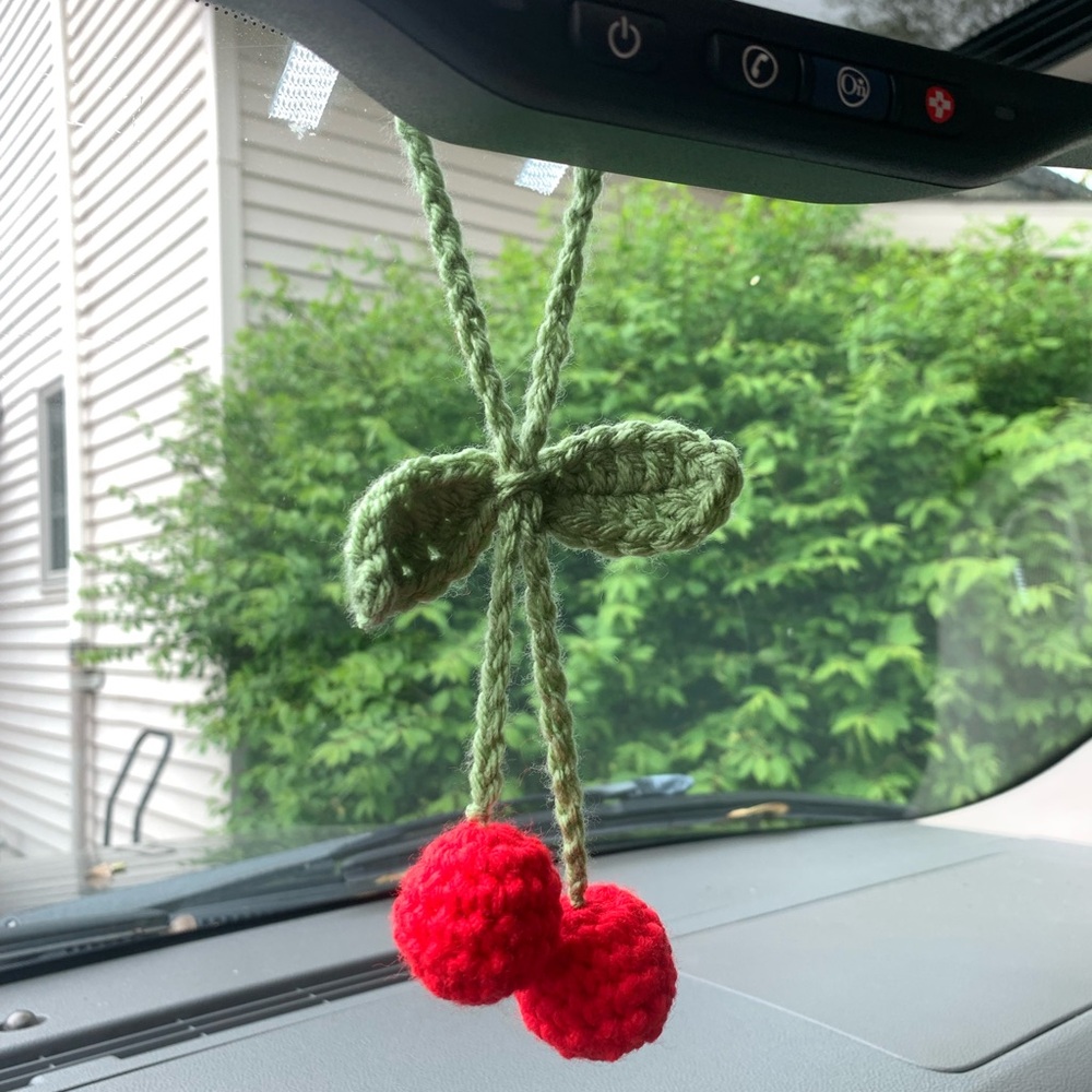 Handmade Red Cherry Car Ornament
